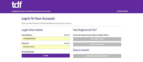 Login screen preview