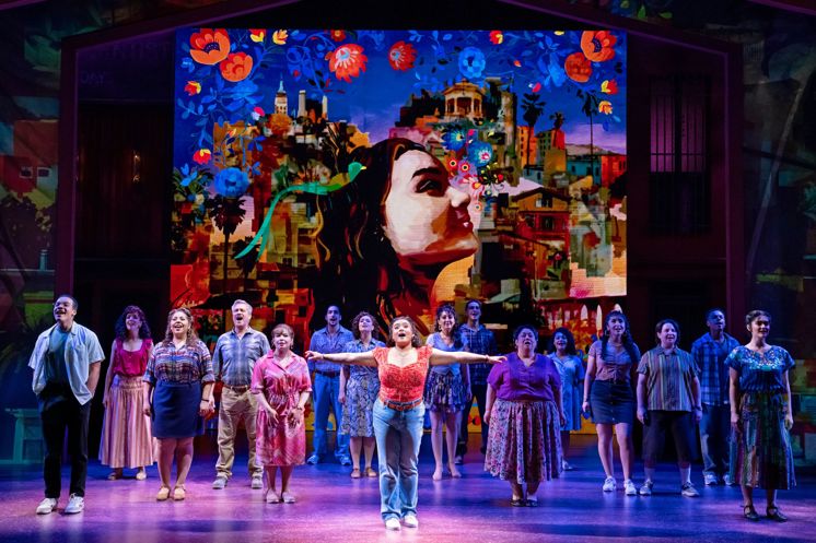 The cast of Real Women Have Curves: The Musical on Broadway.