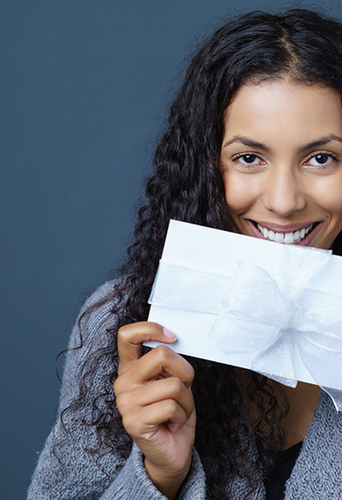 Girl with present